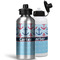 Anchors & Waves Aluminum Water Bottles - MAIN (white &silver)