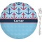 Anchors & Waves 8" Glass Appetizer / Dessert Plates - Single or Set (Personalized)