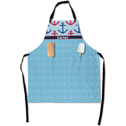 Anchors & Waves Apron With Pockets w/ Name or Text
