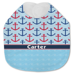Anchors & Waves Jersey Knit Baby Bib w/ Name or Text