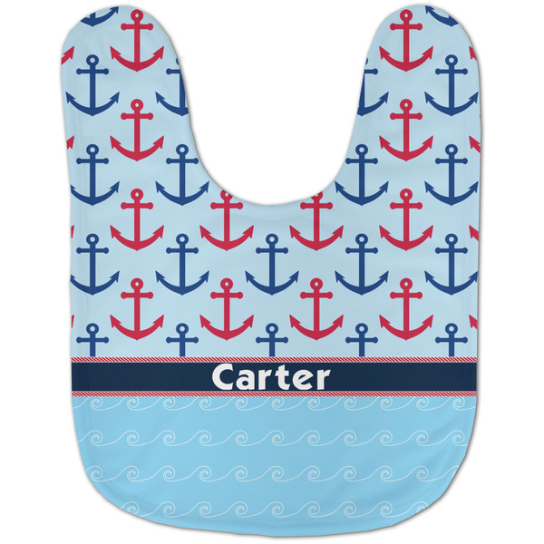Anchors & Waves Baby Bib - AFT flat