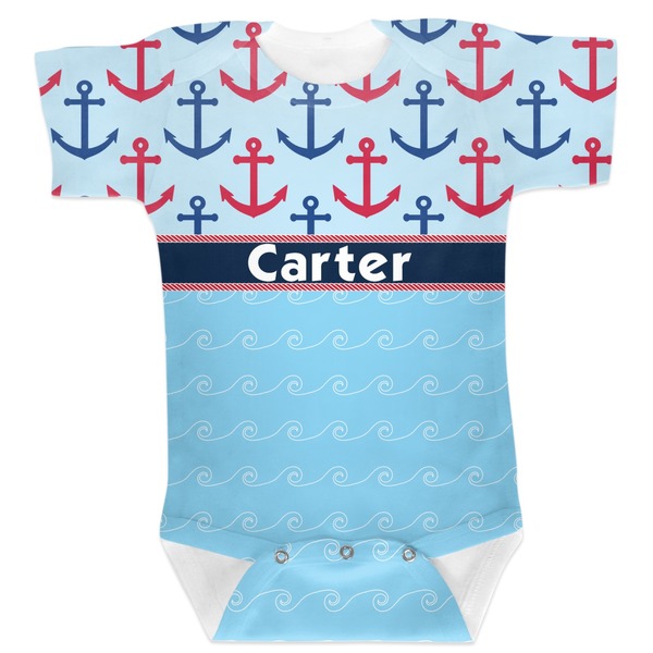 Custom Anchors & Waves Baby Bodysuit 0-3 (Personalized)