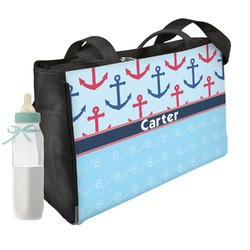 Anchors & Waves Diaper Bag w/ Name or Text