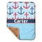 Anchors & Waves Baby Sherpa Blanket - Corner Showing Soft