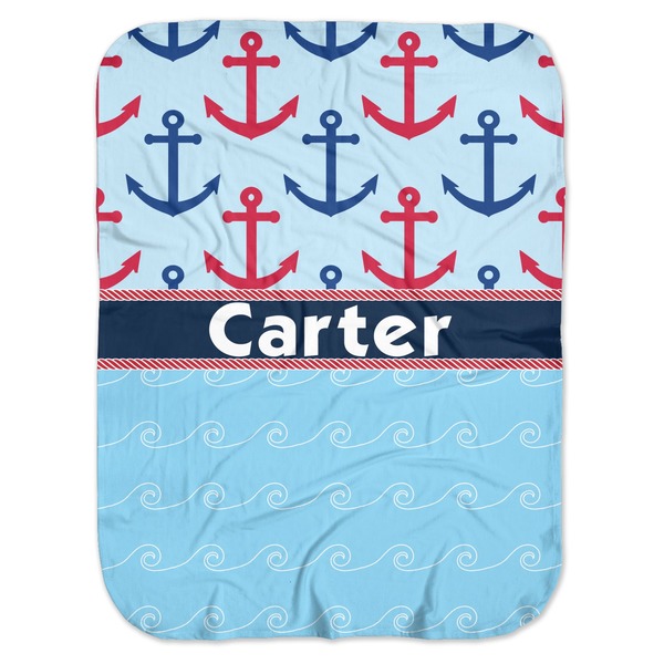 Custom Anchors & Waves Baby Swaddling Blanket (Personalized)