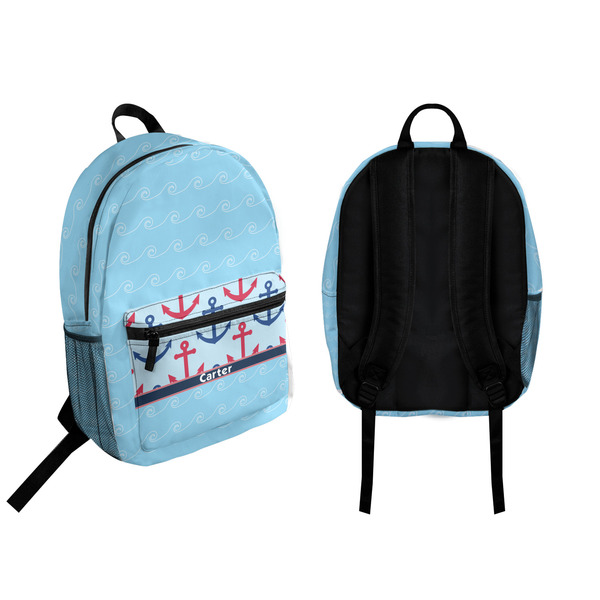 Anchors & Waves Backpack front and back - Apvl