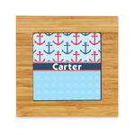 Anchors & Waves Bamboo Trivet with Ceramic Tile Insert (Personalized)