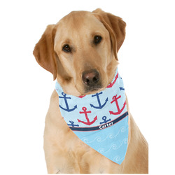 Anchors & Waves Dog Bandana Scarf w/ Name or Text
