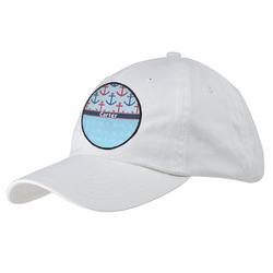 Anchors & Waves Baseball Cap - White (Personalized)