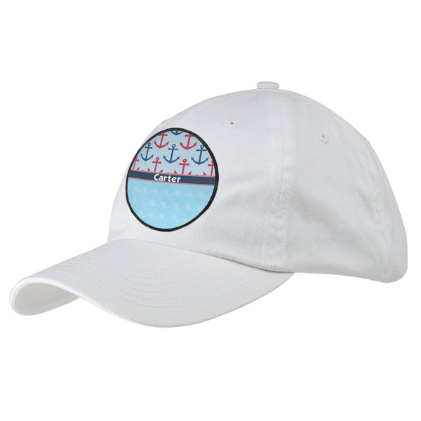 Custom Anchors & Waves Baseball Cap - White (Personalized)