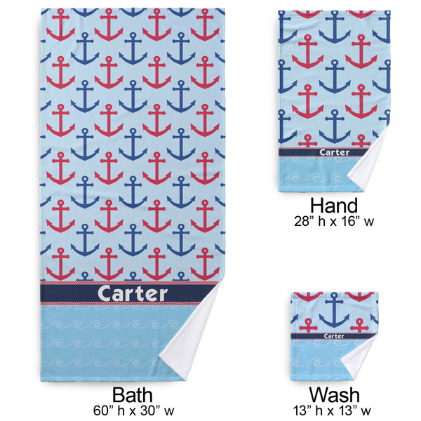 Anchors & Waves Bath Towel Sets - 3-piece - Approval