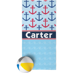 Anchors & Waves Beach Towel (Personalized)