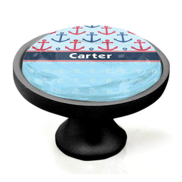 Anchors & Waves Black Custom Cabinet Knob (Side)