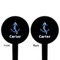 Anchors & Waves Black Plastic 4" Food Pick - Round - Double Sided - Front & Back