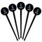 Anchors & Waves Black Plastic 4" Food Pick - Round - Fan View