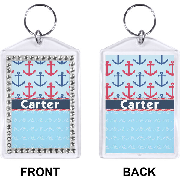 Anchors & Waves Bling Keychain (Front + Back)