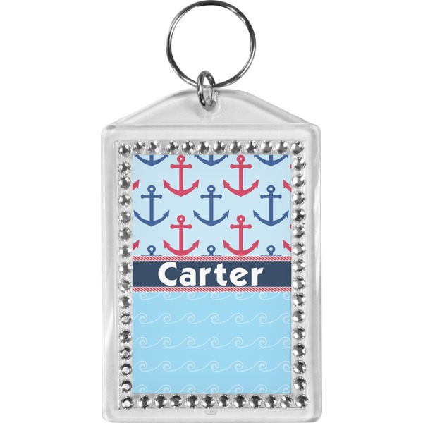 Custom Anchors & Waves Bling Keychain (Personalized)