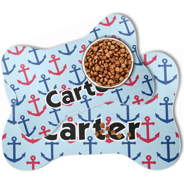 Anchors & Waves Bone Shaped Dog Mats - MAIN