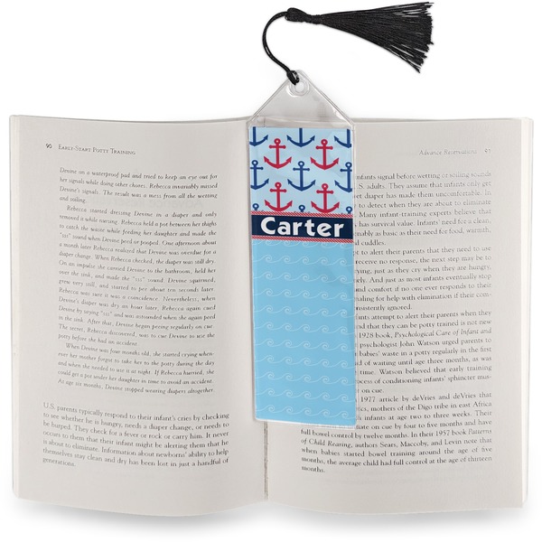 Anchors & Waves Bookmark with tassel - In book