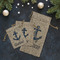 Anchors & Waves Burlap Gift Bags - LIFESTYLE (Flat lay)