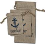 Anchors & Waves Burlap Gift Bag (Personalized)