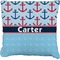 Anchors & Waves Faux-Linen Throw Pillow 18" (Personalized)