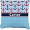 Anchors & Waves Faux-Linen Throw Pillow 20" (Personalized)