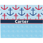 Anchors & Waves Woven Fabric Placemat - Twill w/ Name or Text