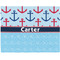 Anchors & Waves Woven Fabric Placemat - Twill w/ Name or Text