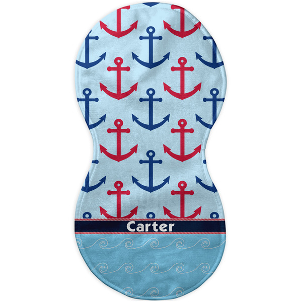 Anchors & Waves Burp Peanut Shaped Flat