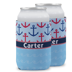 Anchors & Waves Can Cooler (12 oz) w/ Name or Text