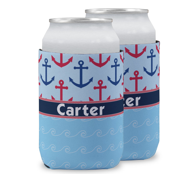 Custom Anchors & Waves Can Cooler (12 oz) w/ Name or Text