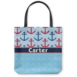 Anchors & Waves Canvas Tote Bag (Personalized)