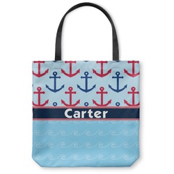 Anchors & Waves Canvas Tote Bag (Personalized)