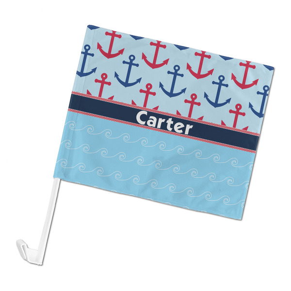 Custom Anchors & Waves Car Flag (Personalized)