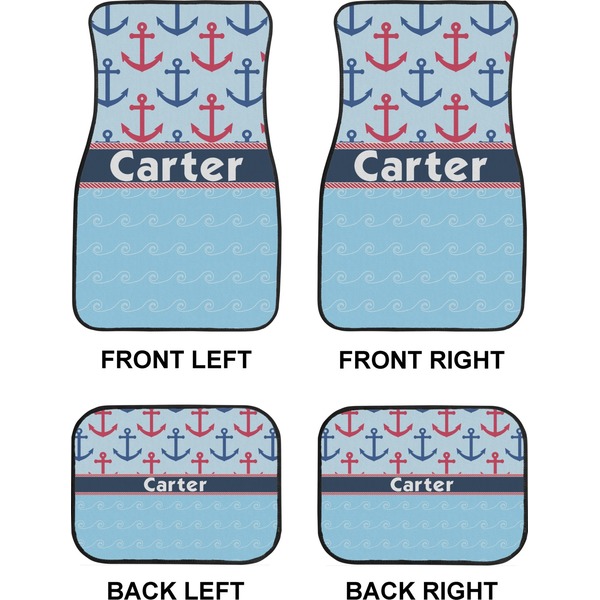 Anchors & Waves Car Floor Mats Set (2F + 2B)