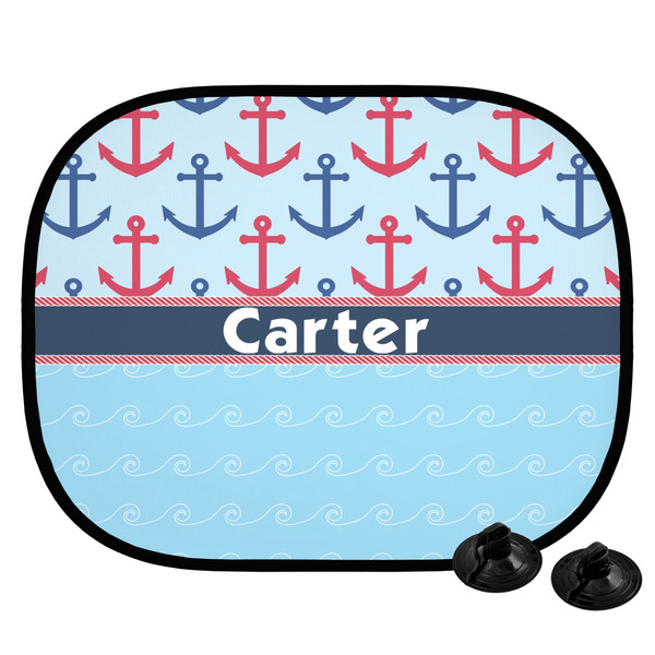 Custom Anchors & Waves Car Side Window Sun Shade (Personalized)