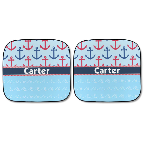 Anchors & Waves Car Sun Shades - FRONT