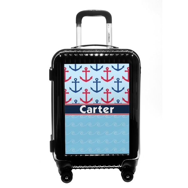 Custom Anchors & Waves Carry On Hard Shell Suitcase (Personalized)