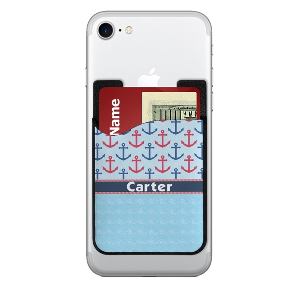 Custom Anchors & Waves 2-in-1 Cell Phone Credit Card Holder & Screen Cleaner (Personalized)