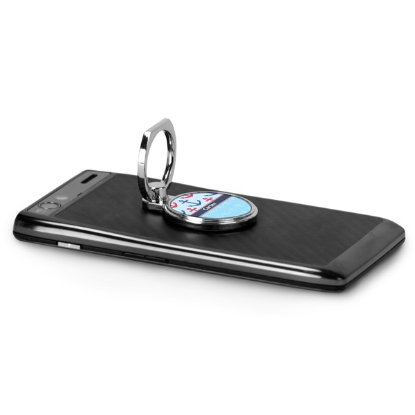 Anchors & Waves Cell Phone Ring & Stand in Use