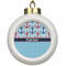 Anchors & Waves Ceramic Ball Ornament (Personalized)