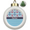 Anchors & Waves Ceramic Christmas Ornament - Xmas Tree (Front View)