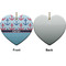 Anchors & Waves Ceramic Flat Ornament - Heart Front & Back (APPROVAL)