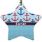 Anchors & Waves Ceramic Flat Ornament - Star (Front)