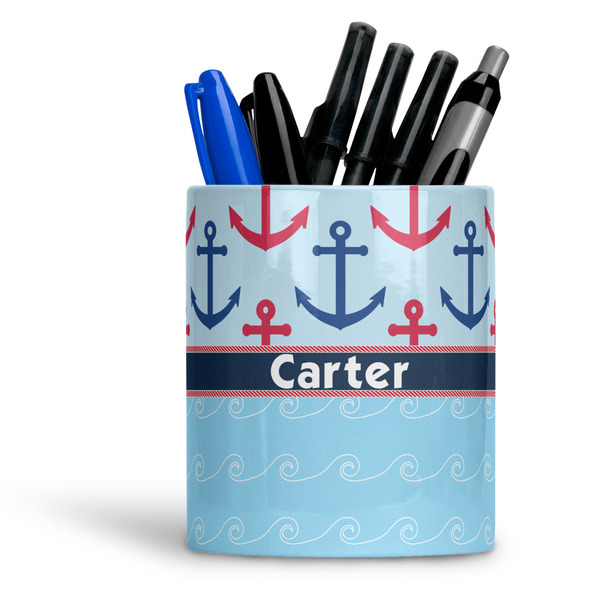 Custom Anchors & Waves Ceramic Pen Holder