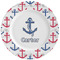 Anchors & Waves Ceramic Dinner Plates (Set of 4) (Personalized)
