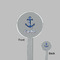Anchors & Waves Clear Plastic 7" Stir Stick - Round - Front & Back