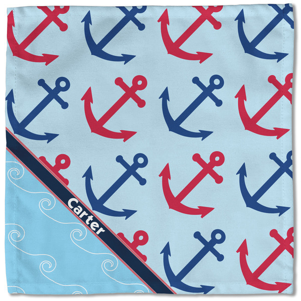Anchors & Waves Cloth Napkins - Personalized Lunch (Single Full Open)