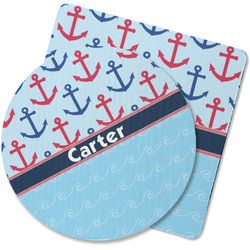 Anchors & Waves Rubber Backed Coaster (Personalized)
